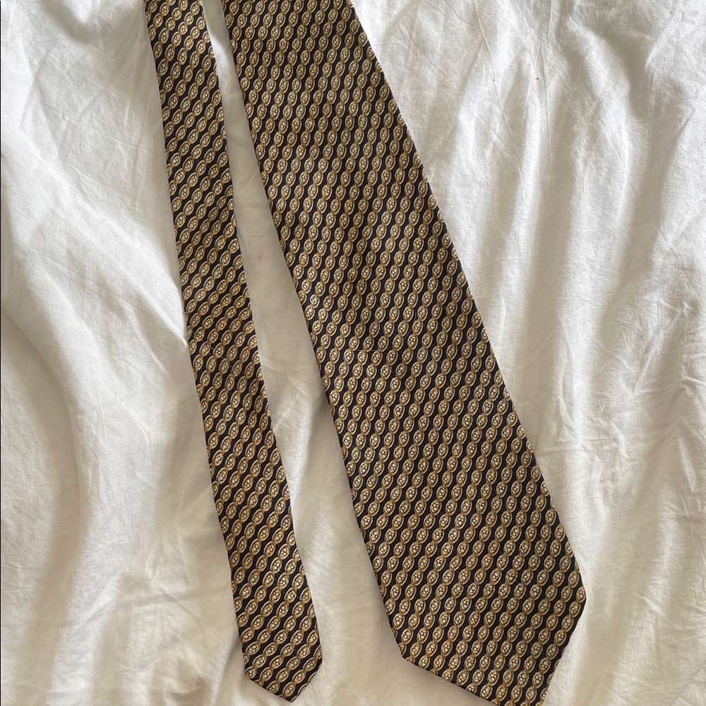 Valentino Gold and Black Men's 59” Tie